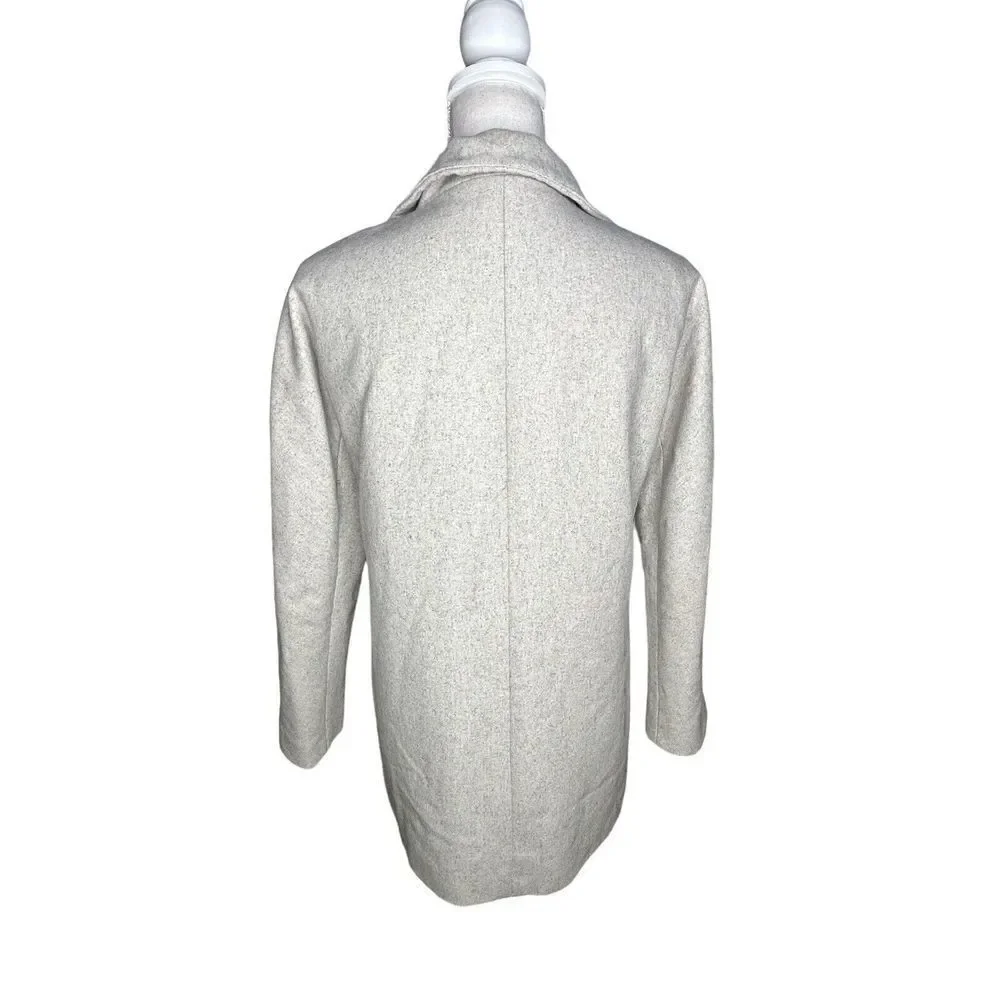 J. Crew Women’s Gray City Coat Wool Blend Long Line Button High Collar Size 4 - Picture 4 of 8